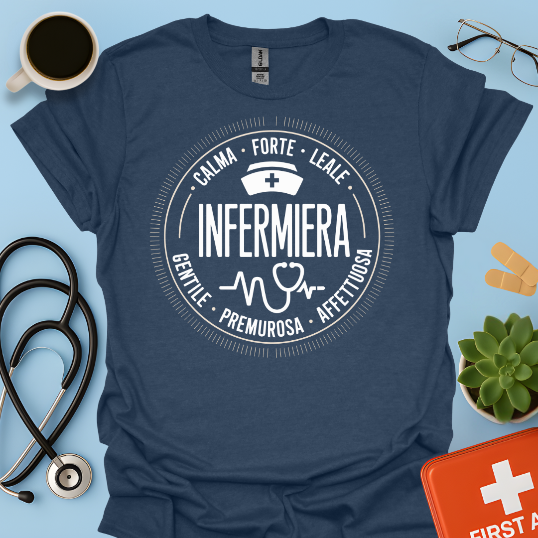 Infermiera Calma Forte Leale Maglietta