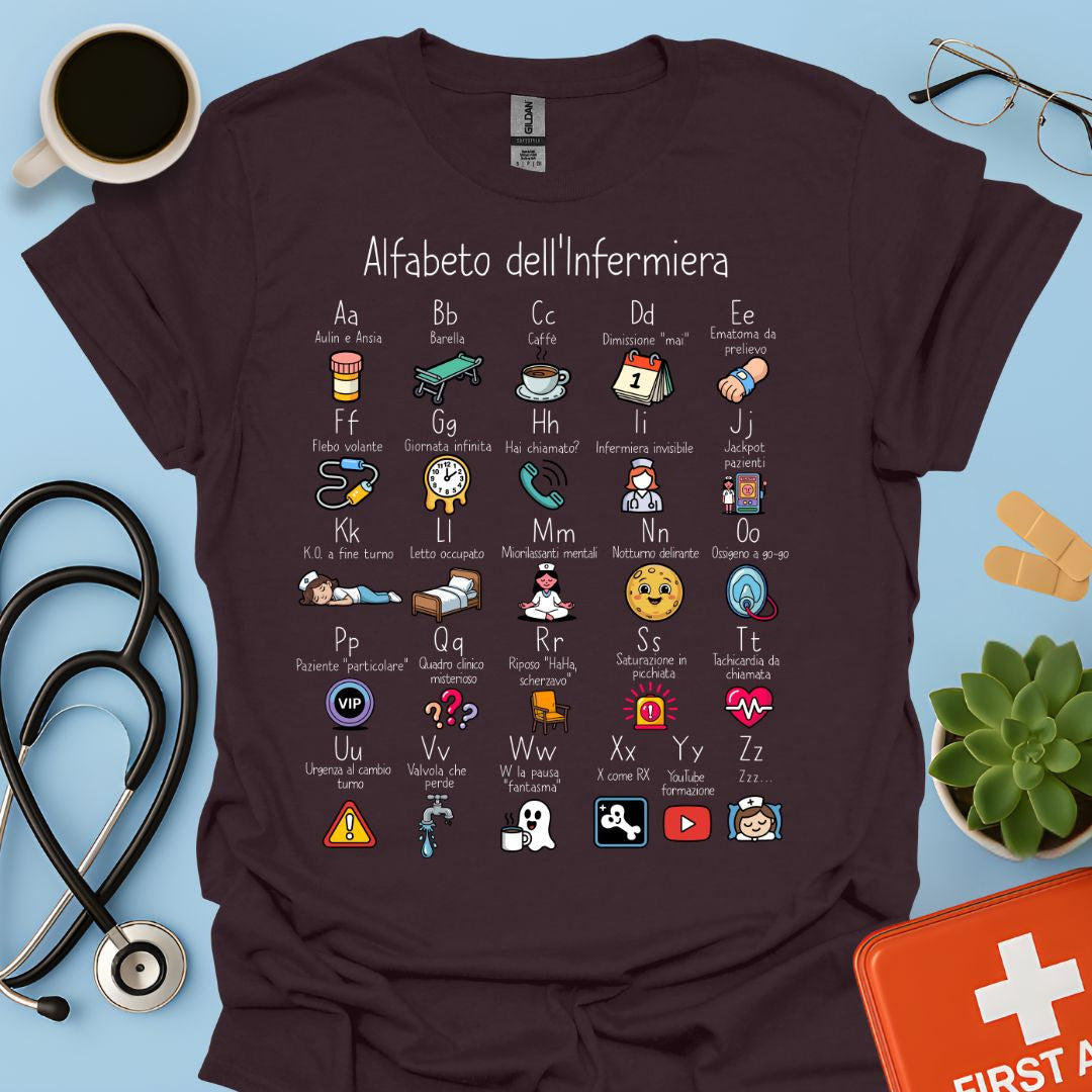 Alfabeto dell'Infermiera Maglietta