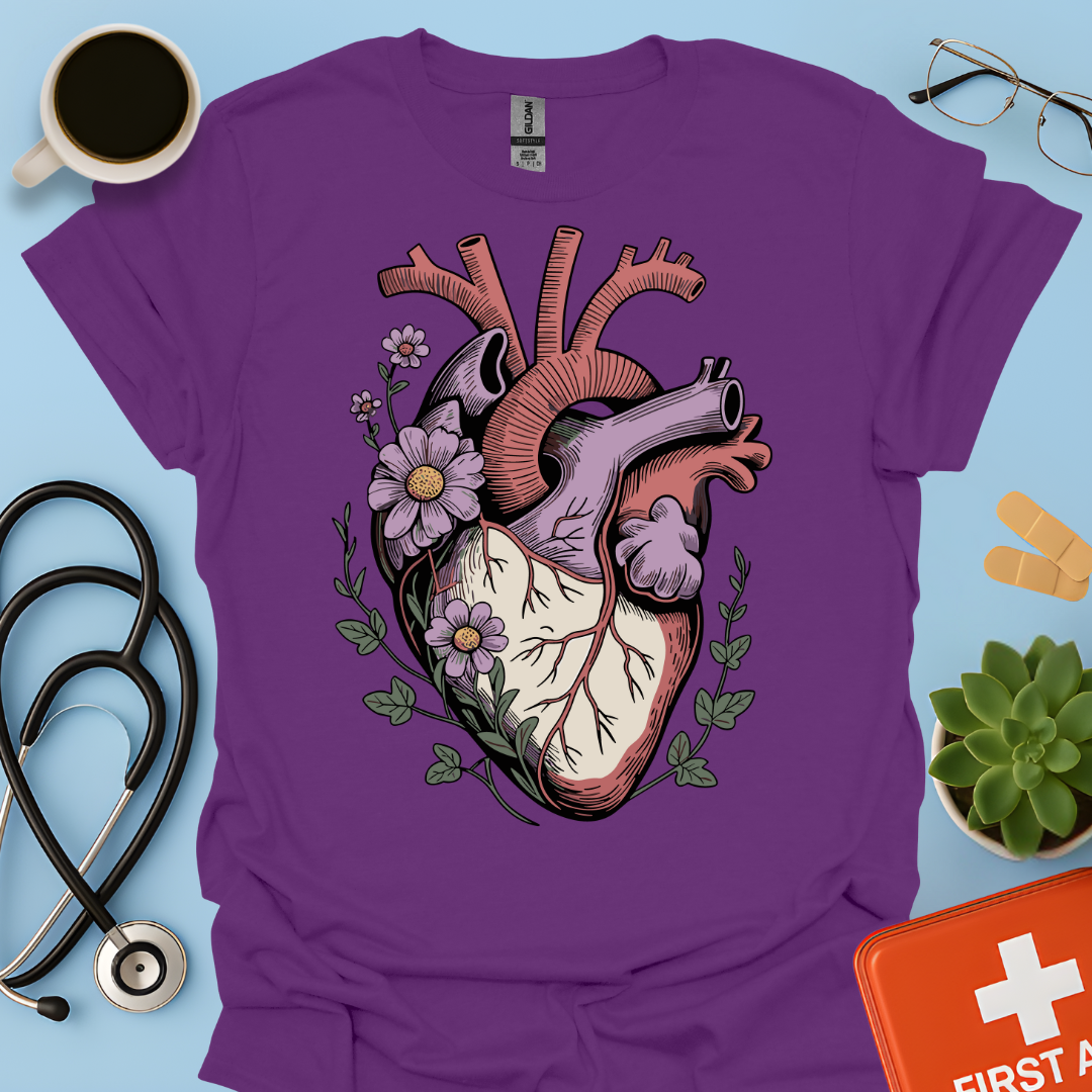 Anatomia Floreale: Cuore Medicina Maglietta