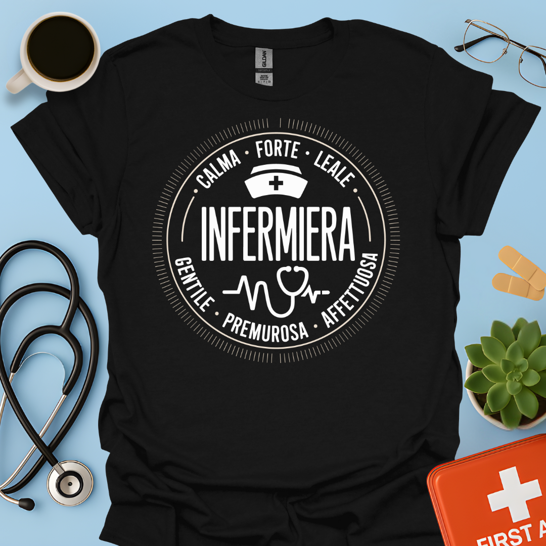 Infermiera Calma Forte Leale Maglietta