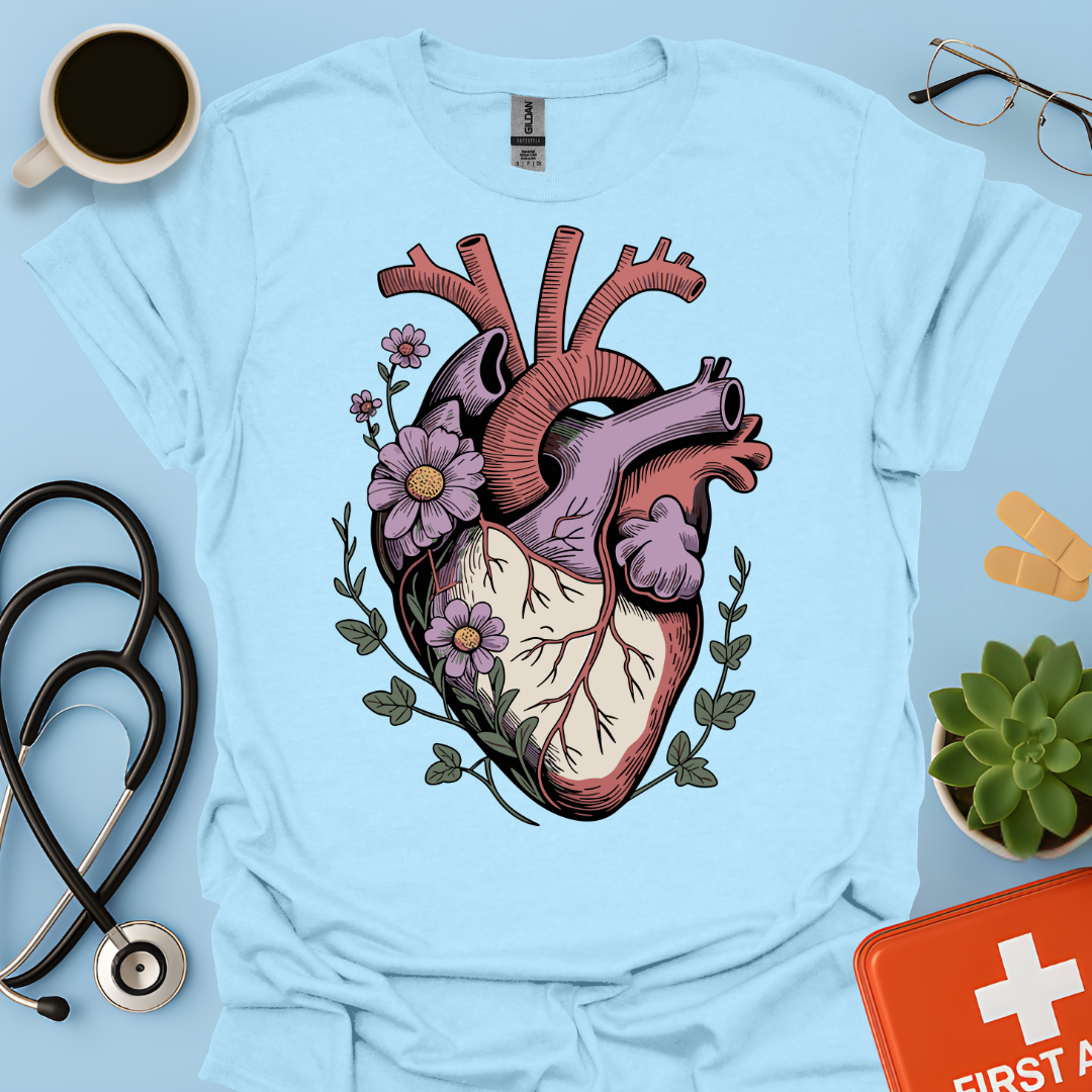 Anatomia Floreale: Cuore Medicina Maglietta