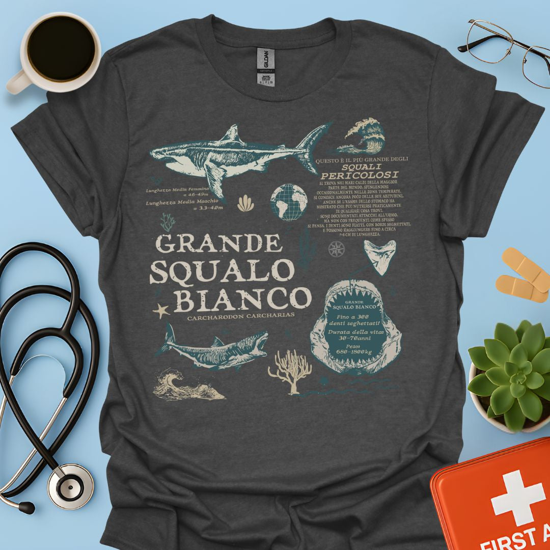 Grande Squalo Maglietta Biologia Marina