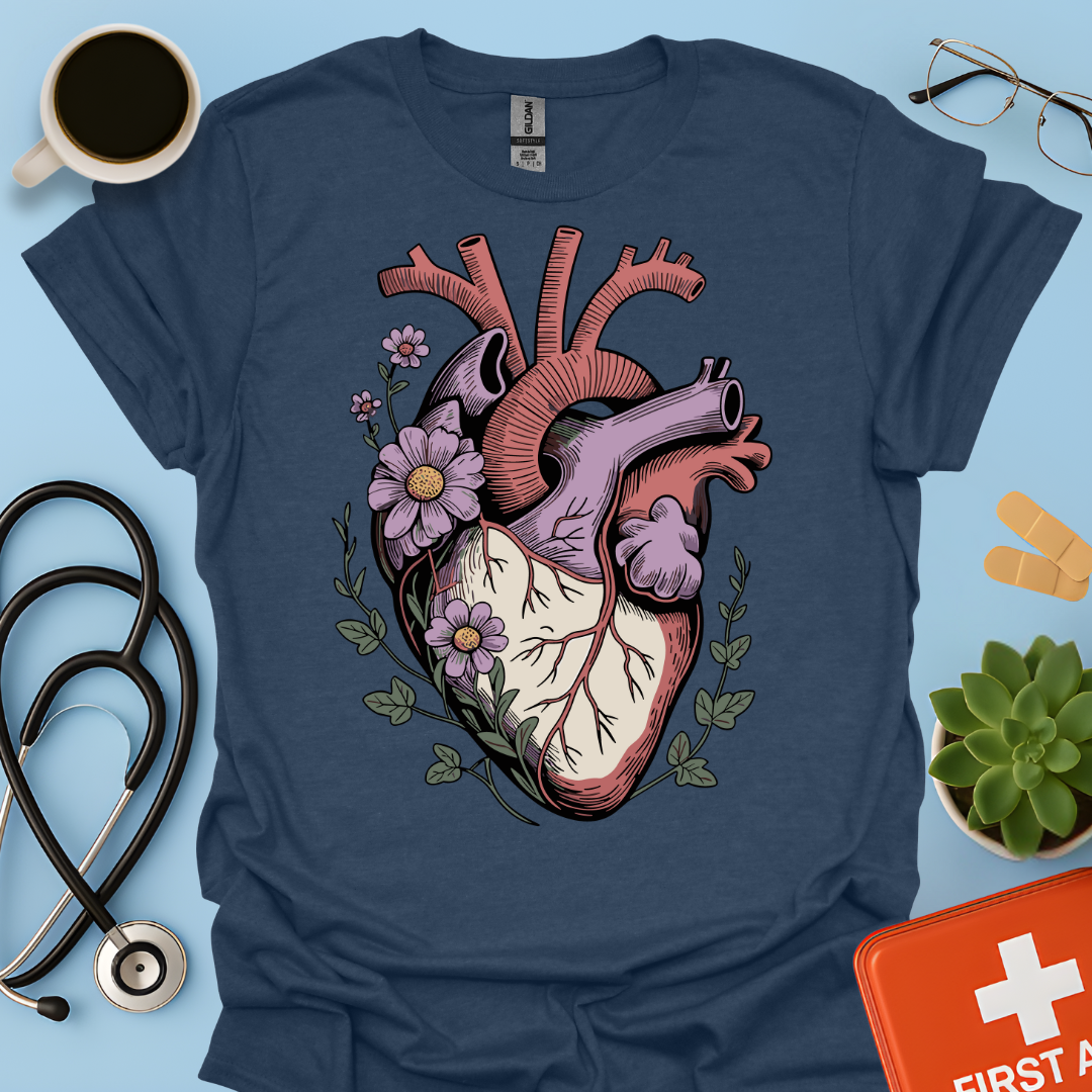 Anatomia Floreale: Cuore Medicina Maglietta