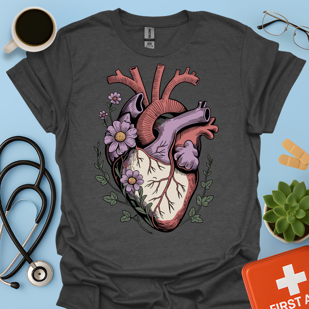 Anatomia Floreale: Cuore Medicina Maglietta