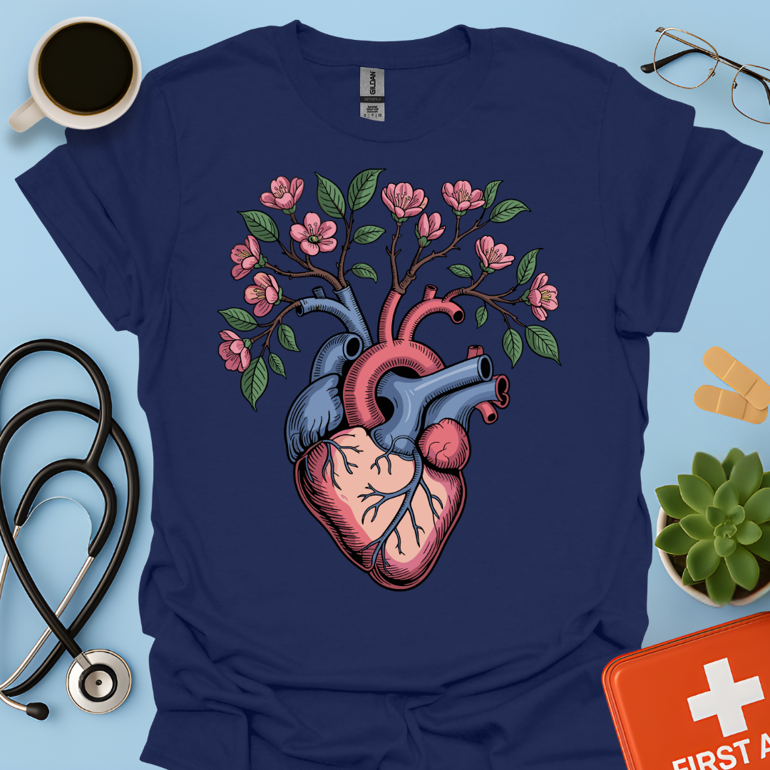 Anatomia Floreale Cuore Medicina Maglietta