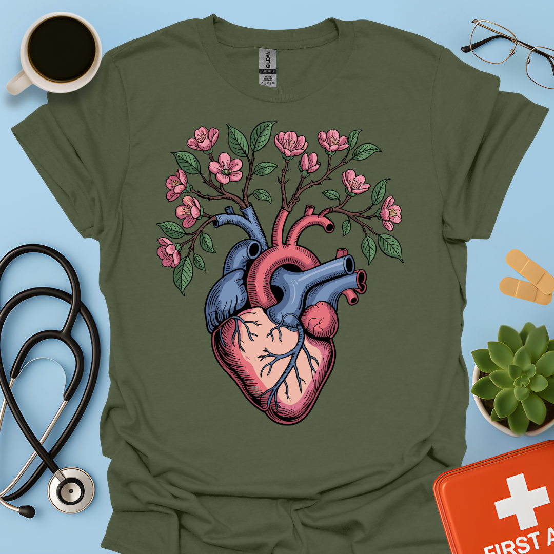 Anatomia Floreale Cuore Medicina Maglietta