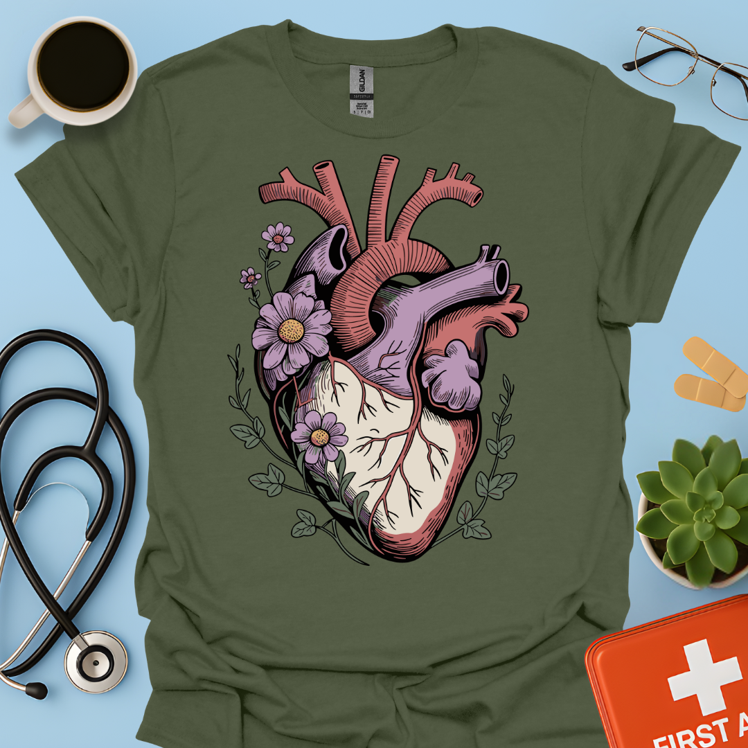 Anatomia Floreale: Cuore Medicina Maglietta