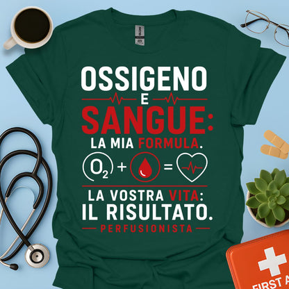 Perfusionista – Maglietta "Ossigeno e Sangue: La Mia Formula"