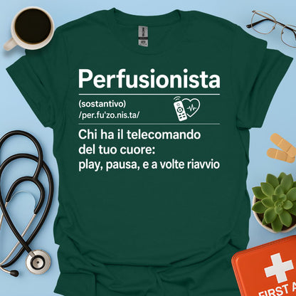 Perfusionista – Maglietta Divertente "Telecomando del Cuore"