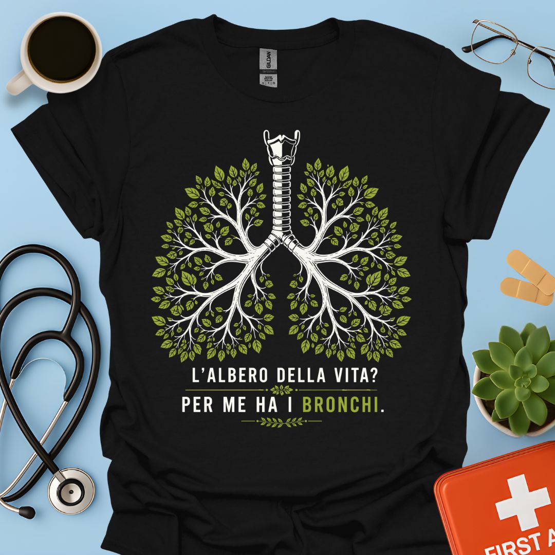 Maglietta Pneumologo – L'Albero della Vita? Per Me Ha i Bronchi