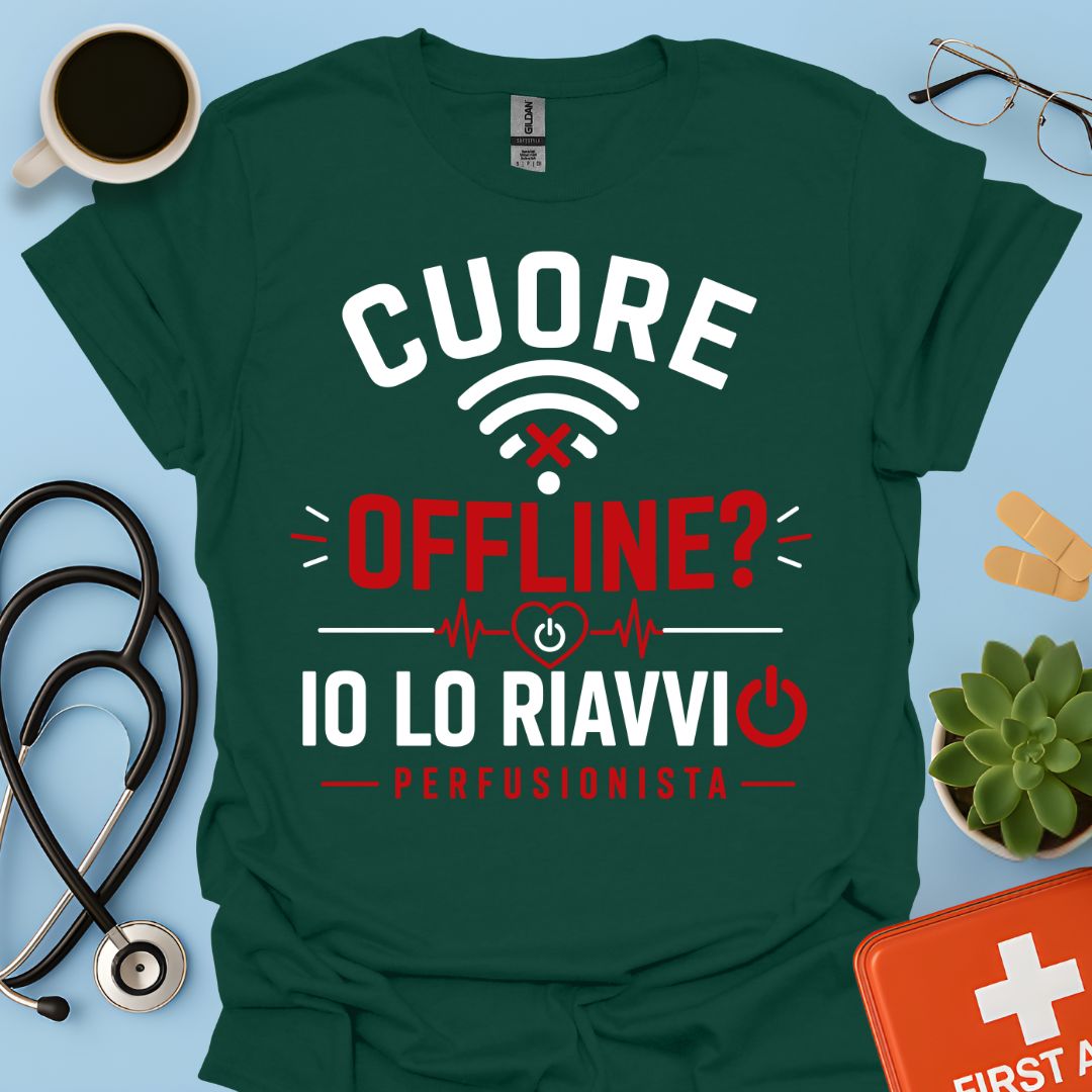 Perfusionista – Maglietta "Cuore Offline? Io Lo Riavvio"