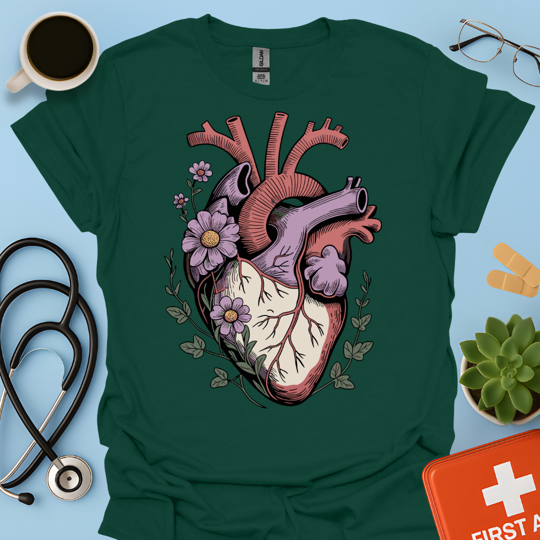 Anatomia Floreale: Cuore Medicina Maglietta