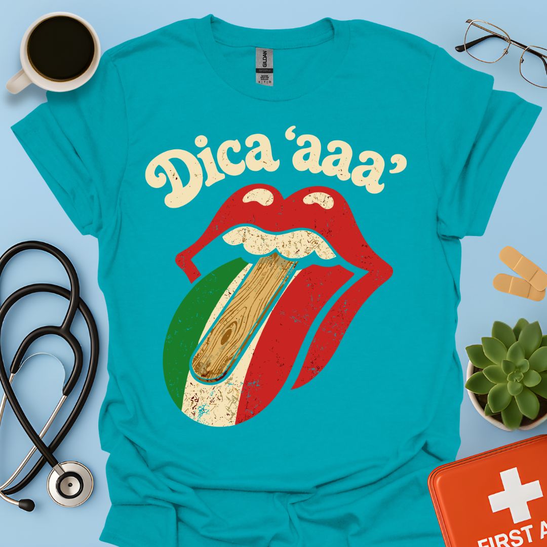 Dica 'aaa' - Maglietta Divertente e Vintage per Medico