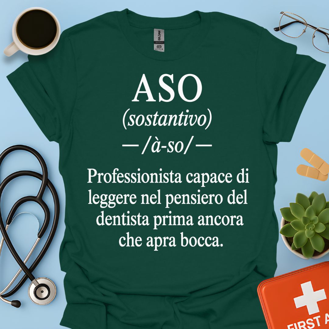 Maglietta ASO Definizione "Legge nel Pensiero" – Regalo Assistente Odontoiatrico