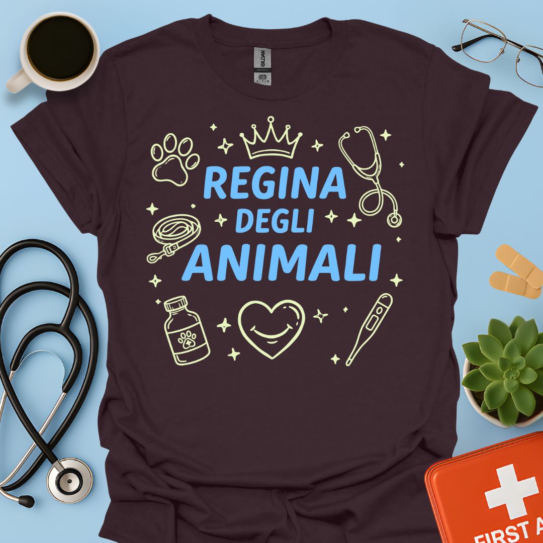 Regina degli Animali - Maglietta per Veterinaria, Assistente e Tecnica Veterinaria