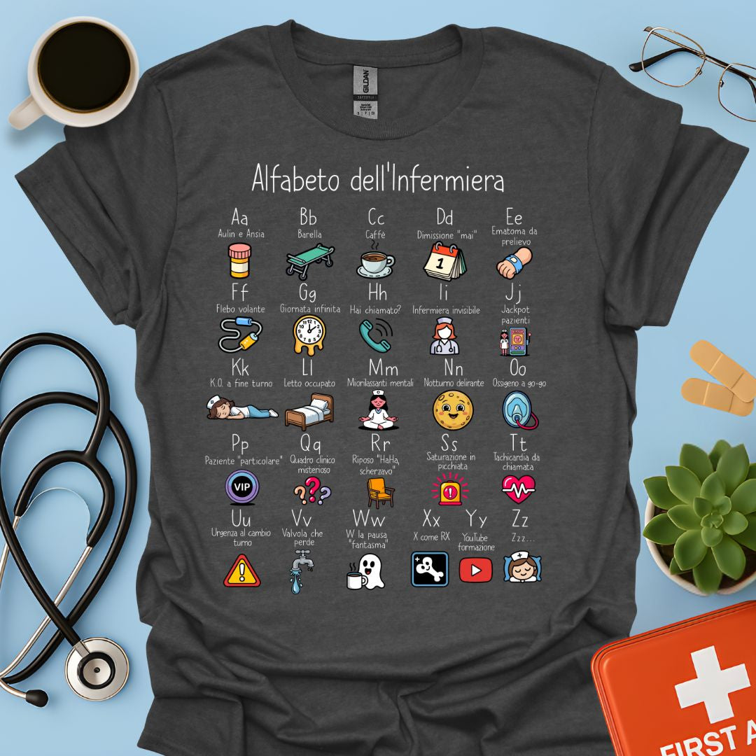 Alfabeto dell'Infermiera Maglietta