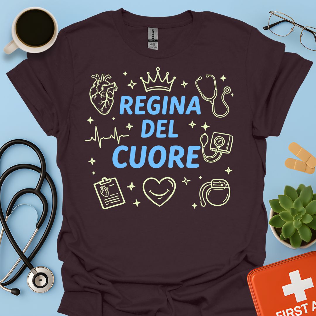 Regina del Cuore - Maglietta per Cardiologa e Infermiera di Cardiologia