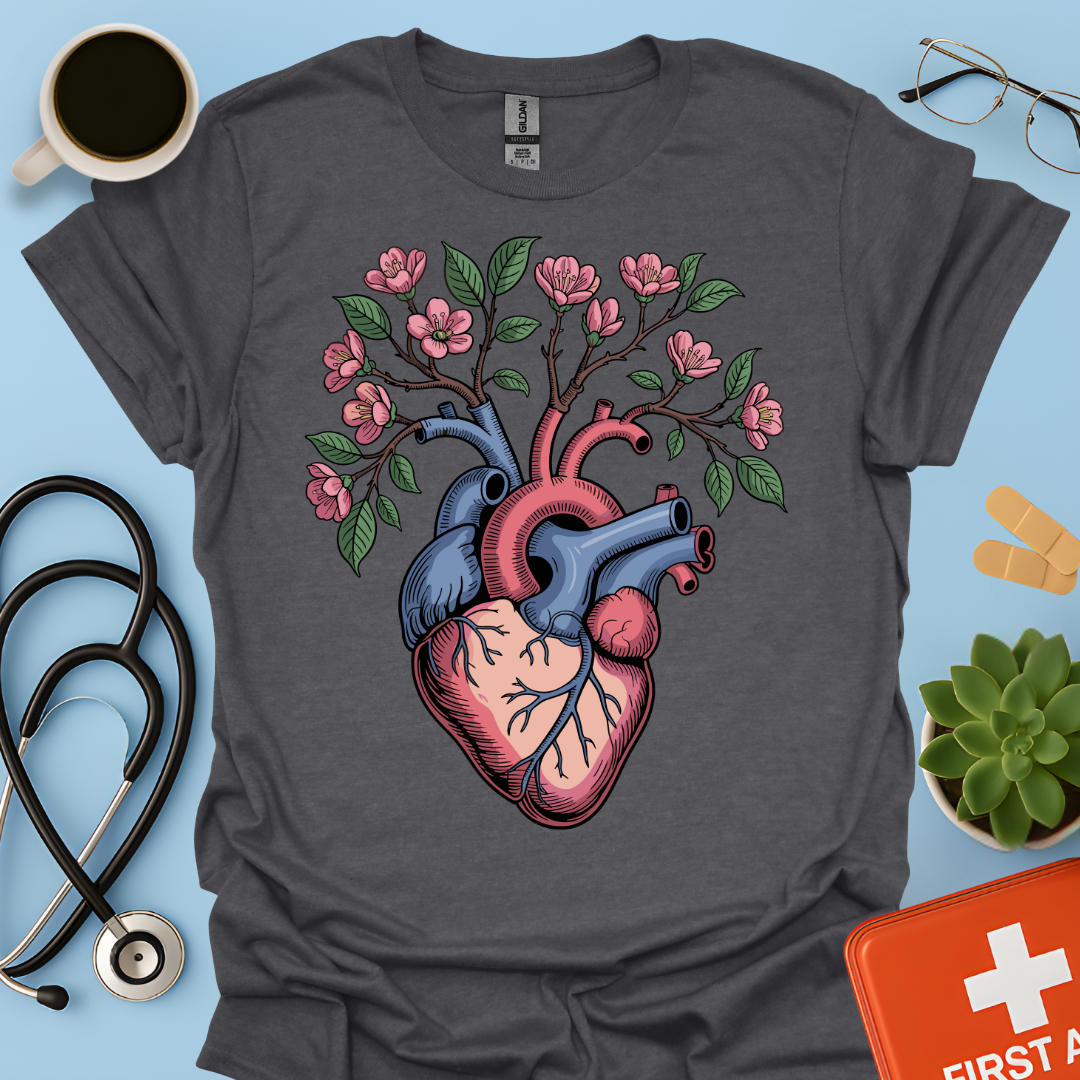 Anatomia Floreale Cuore Medicina Maglietta