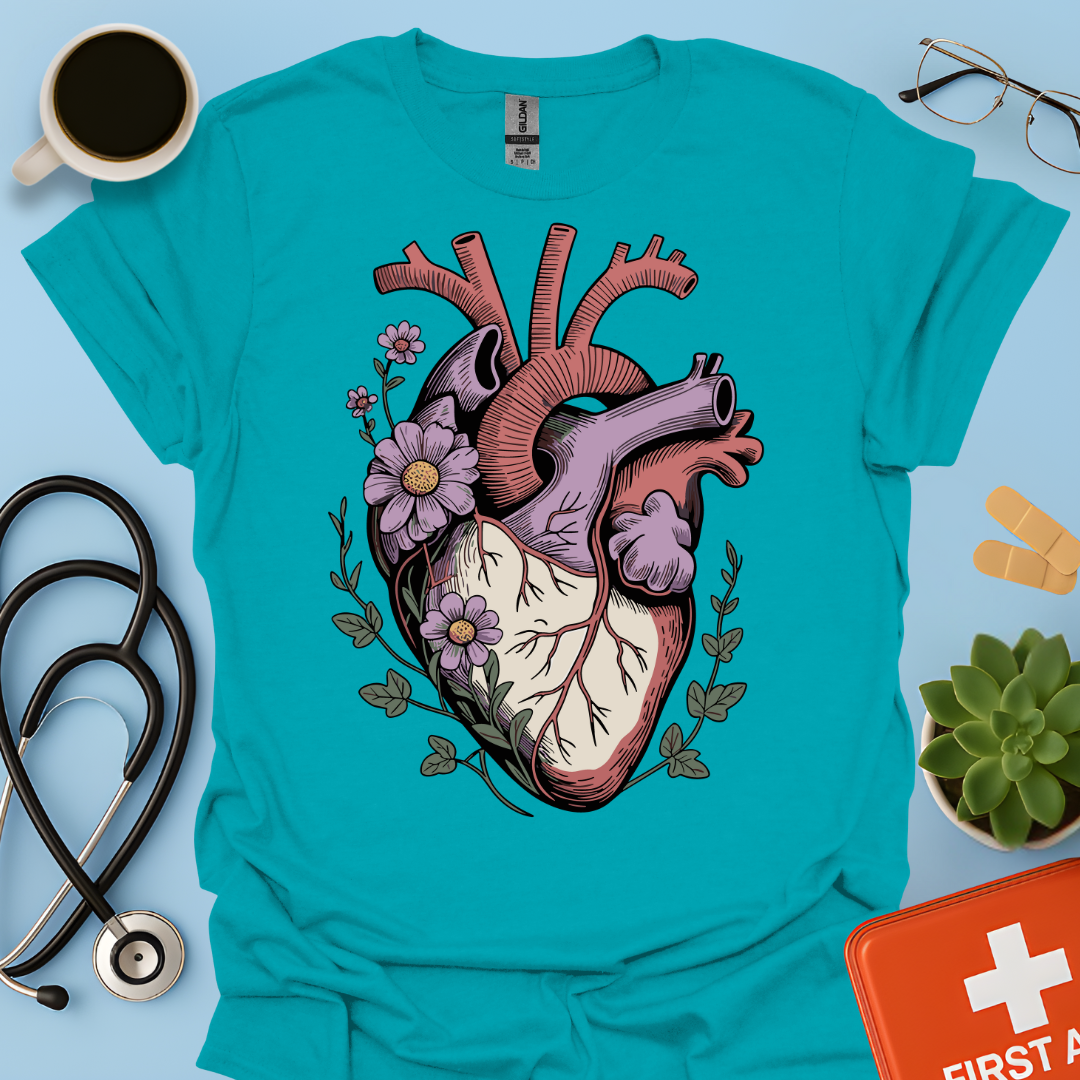 Anatomia Floreale: Cuore Medicina Maglietta