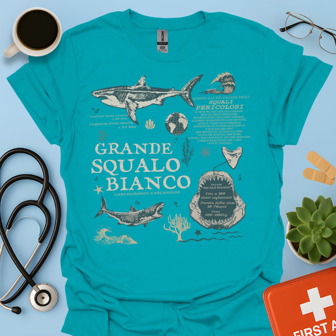Grande Squalo Maglietta Biologia Marina