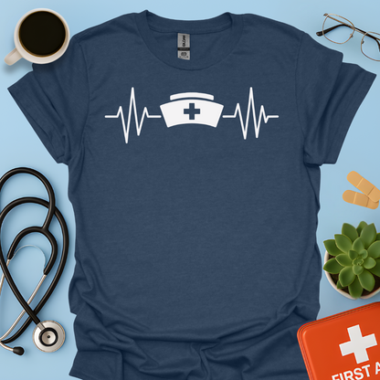 Battito Cardiaco, Linea ECG, Cappello Da Infermiera - Infermiera Maglietta
