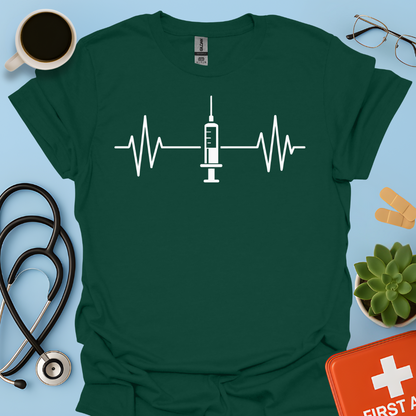 Battito Cardiaco, Linea Ecg, Siringa - Infermiere / Infermiera Maglietta