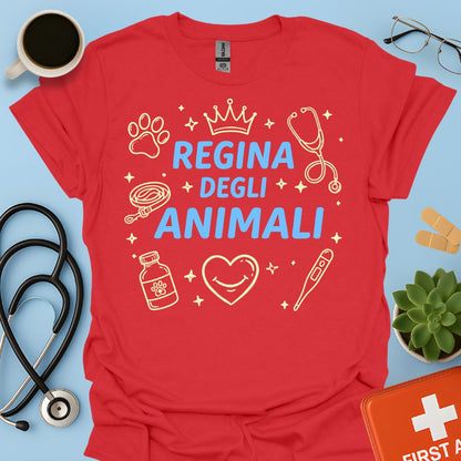 Regina degli Animali - Maglietta per Veterinaria, Assistente e Tecnica Veterinaria