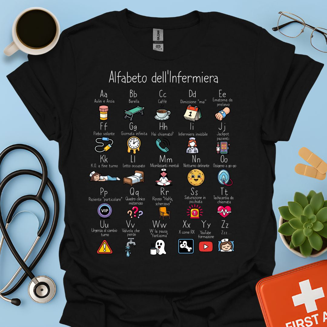 Alfabeto dell'Infermiera Maglietta