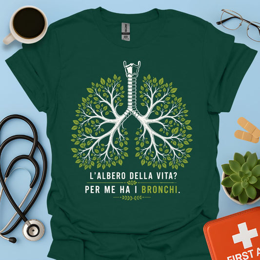 Maglietta Pneumologo – L'Albero della Vita? Per Me Ha i Bronchi