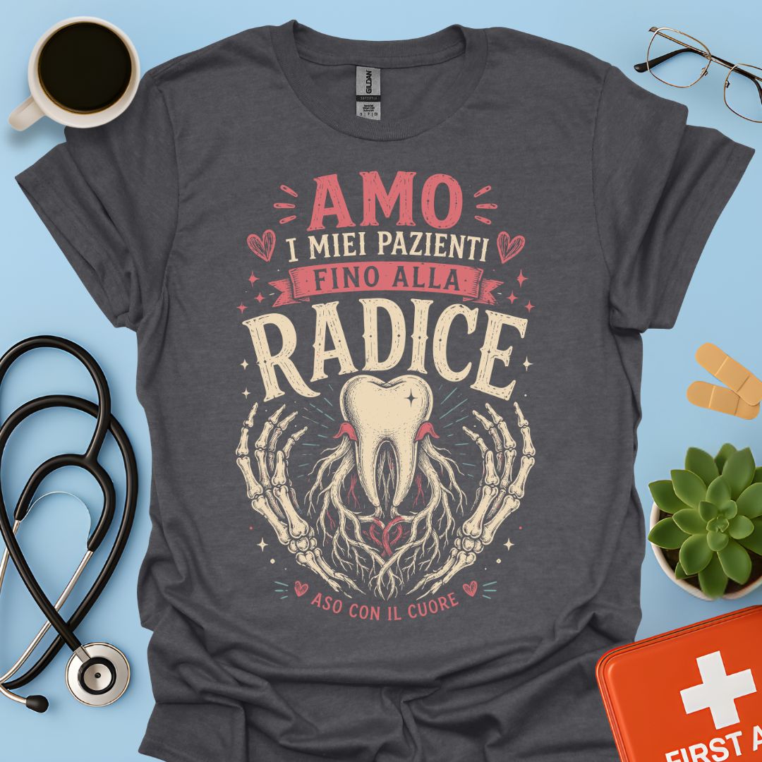 Maglietta ASO "Fino alla Radice" – Regalo Assistente Studio Odontoiatrico