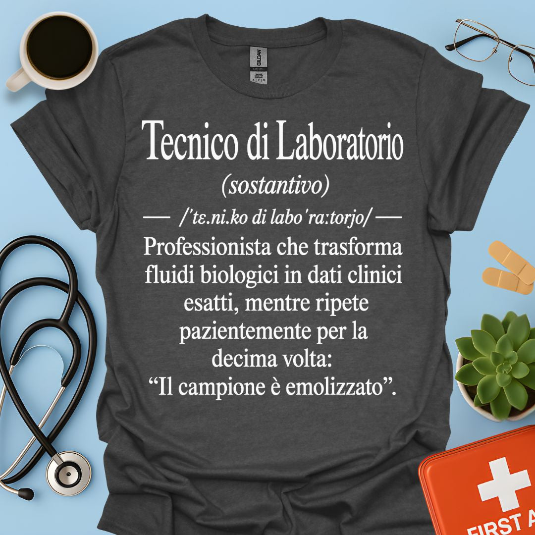 Maglietta Tecnico di Laboratorio – Campione Emolizzato – Regalo Ironico TSRM