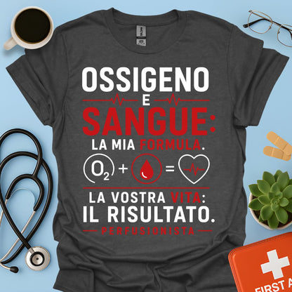 Perfusionista – Maglietta "Ossigeno e Sangue: La Mia Formula"