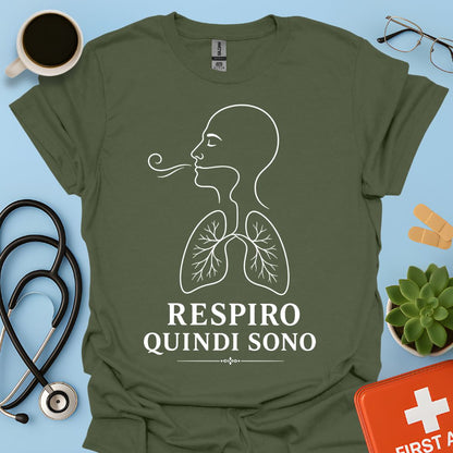 Maglietta Pneumologo – Respiro Quindi Sono - Regalo Medico Polmoni
