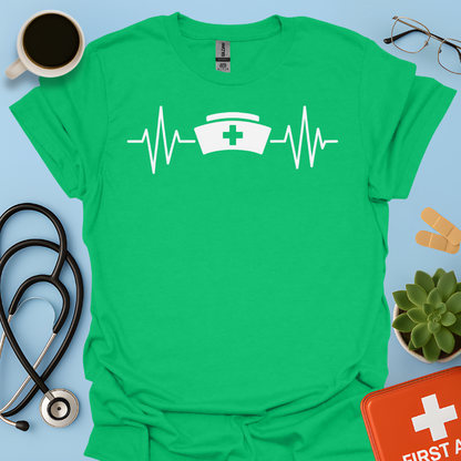 Battito Cardiaco, Linea ECG, Cappello Da Infermiera - Infermiera Maglietta