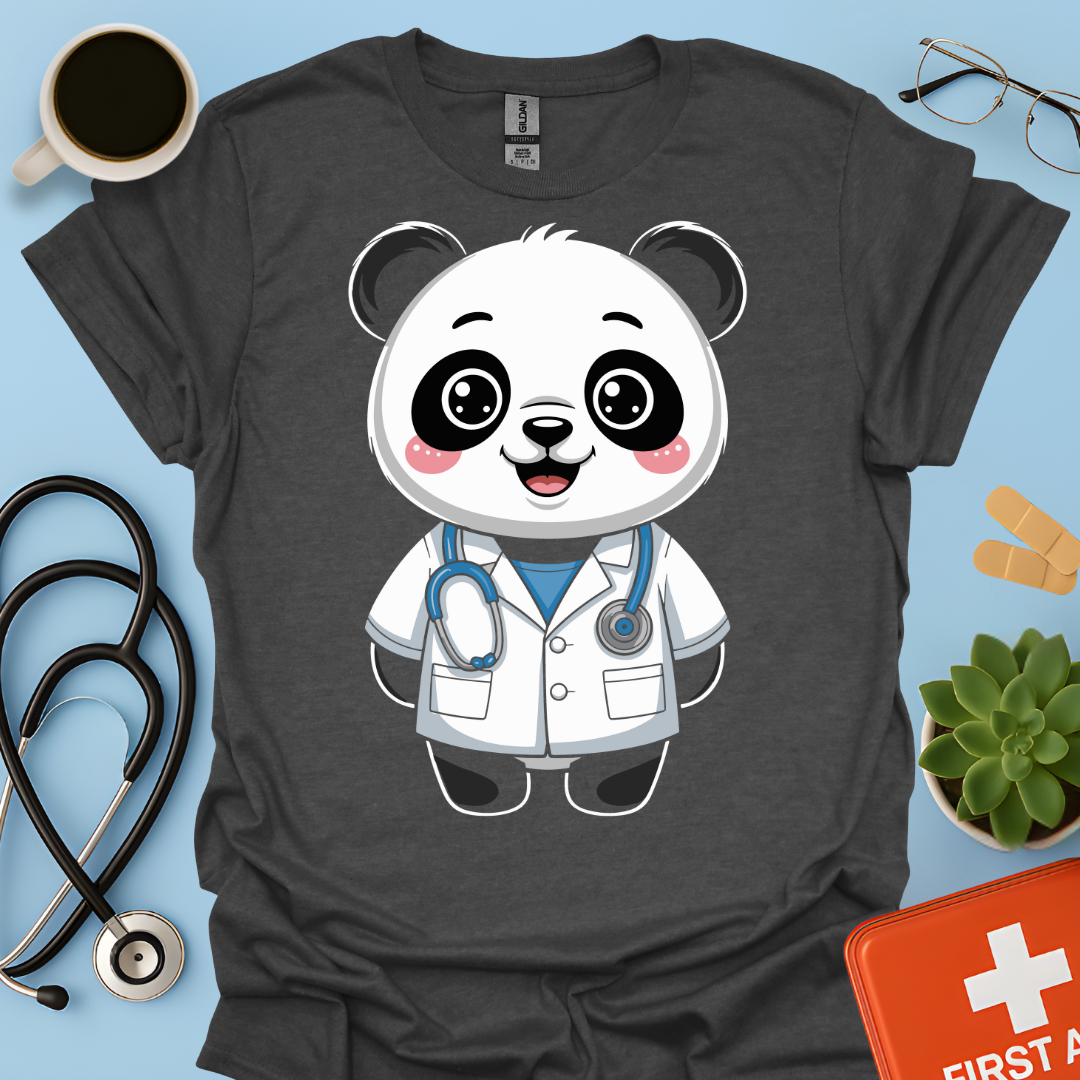 Panda Dottore Carino Maglietta