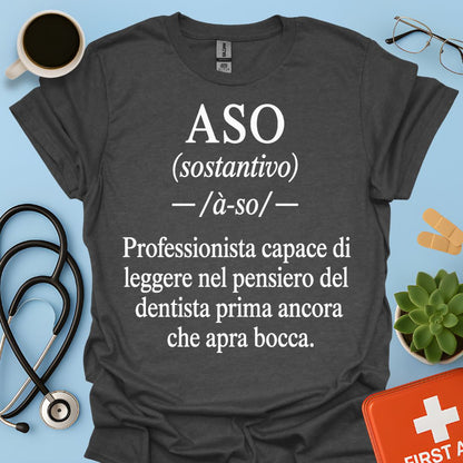 Maglietta ASO Definizione "Legge nel Pensiero" – Regalo Assistente Odontoiatrico