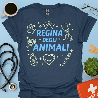 Regina degli Animali - Maglietta per Veterinaria, Assistente e Tecnica Veterinaria