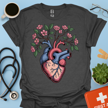 Anatomia Floreale Cuore Medicina Maglietta