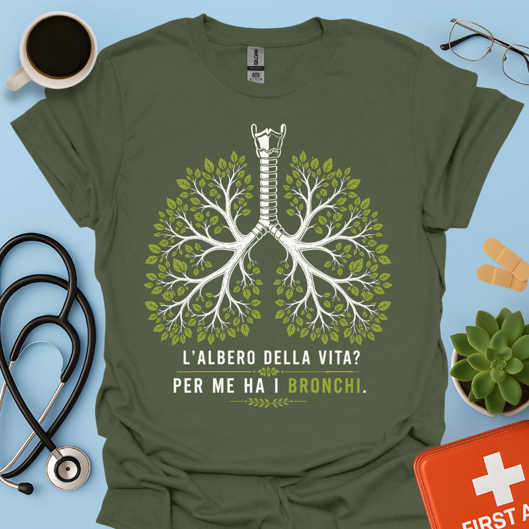 Maglietta Pneumologo – L'Albero della Vita? Per Me Ha i Bronchi
