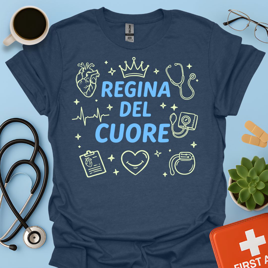 Regina del Cuore - Maglietta per Cardiologa e Infermiera di Cardiologia