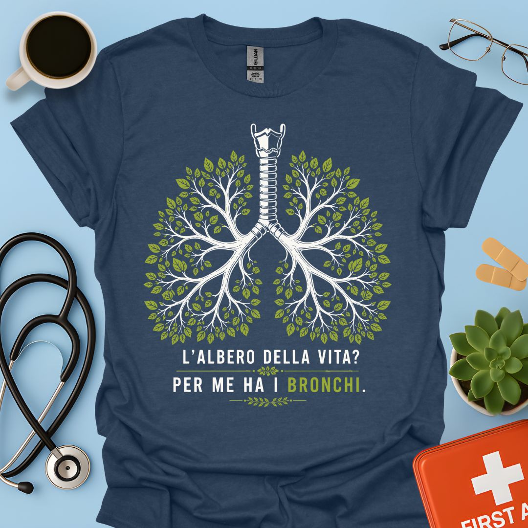 Maglietta Pneumologo – L'Albero della Vita? Per Me Ha i Bronchi