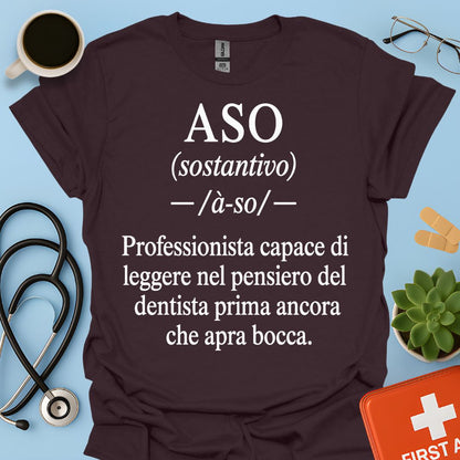 Maglietta ASO Definizione "Legge nel Pensiero" – Regalo Assistente Odontoiatrico