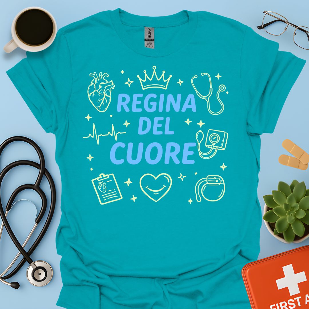 Regina del Cuore - Maglietta per Cardiologa e Infermiera di Cardiologia