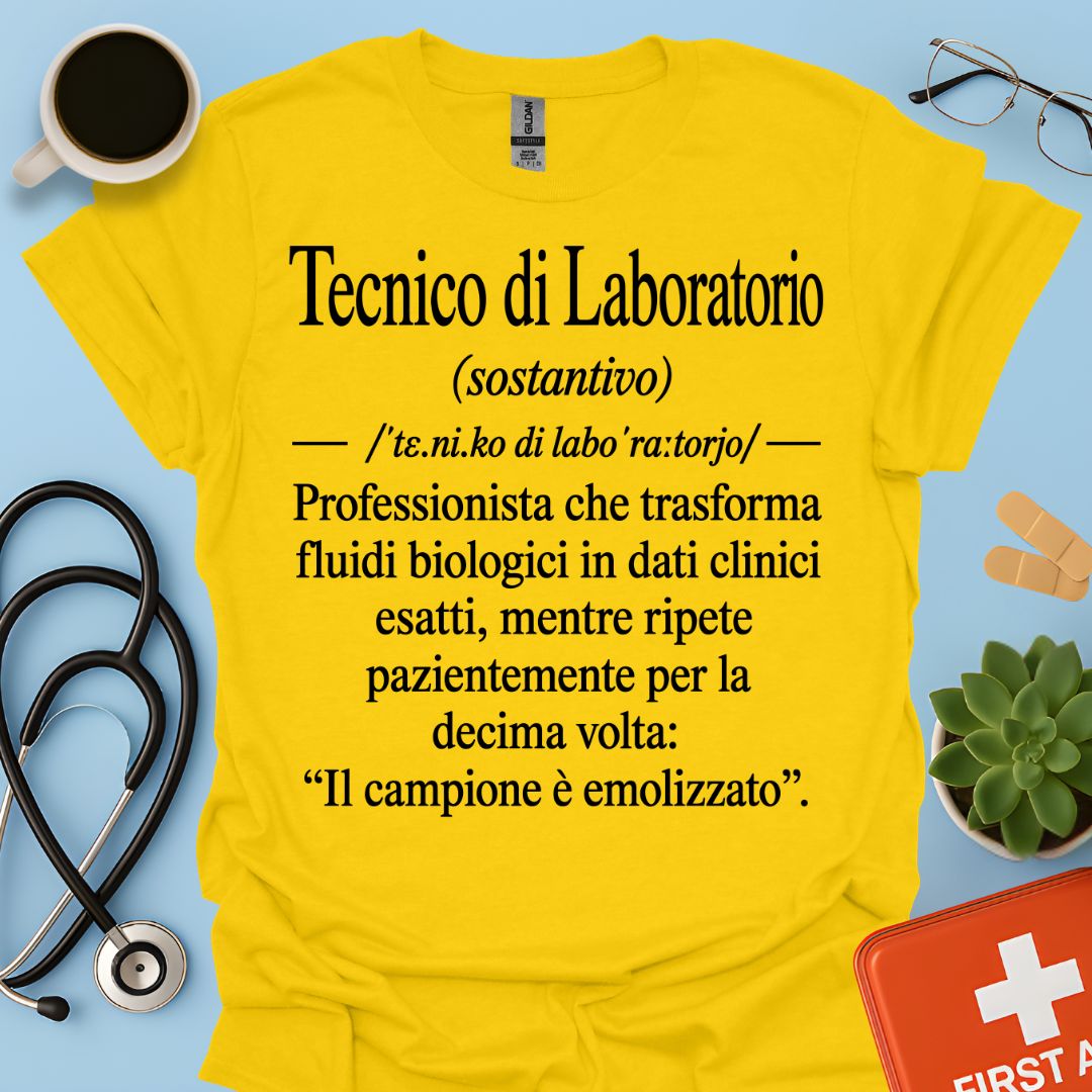 Maglietta Tecnico di Laboratorio – Campione Emolizzato – Regalo Ironico TSRM