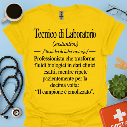 Maglietta Tecnico di Laboratorio – Campione Emolizzato – Regalo Ironico TSRM