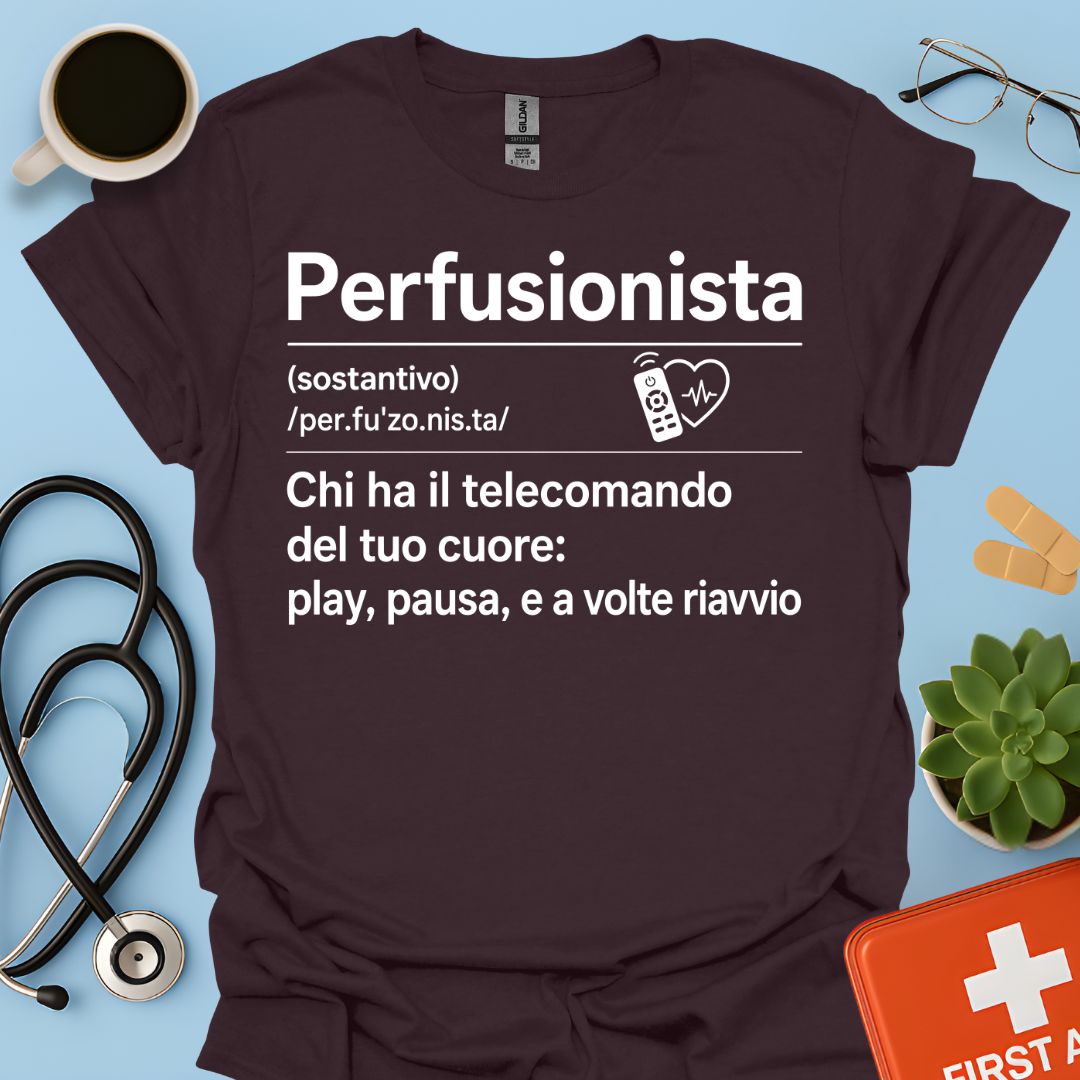 Perfusionista – Maglietta Divertente "Telecomando del Cuore"