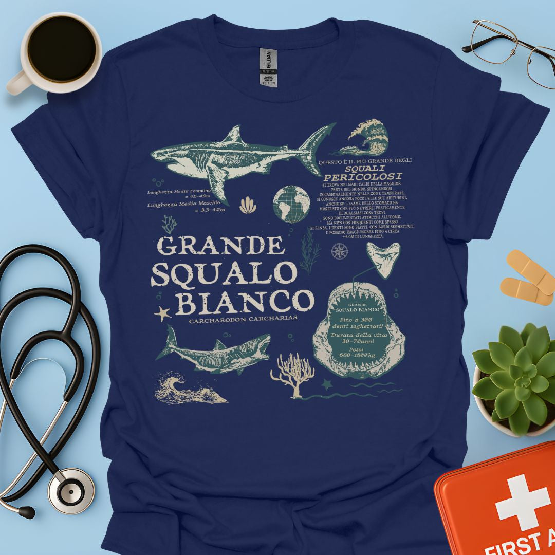 Grande Squalo Maglietta Biologia Marina