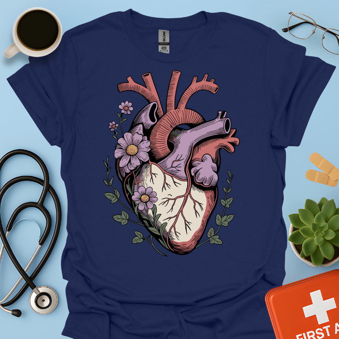 Anatomia Floreale: Cuore Medicina Maglietta