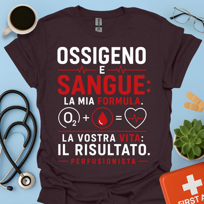 Perfusionista – Maglietta "Ossigeno e Sangue: La Mia Formula"