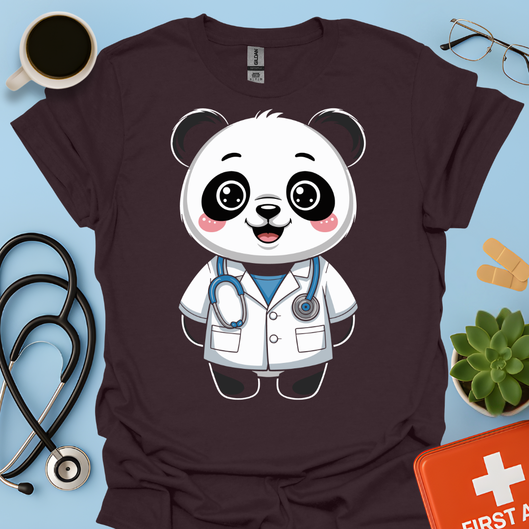 Panda Dottore Carino Maglietta